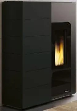 Stufa a Pellet ecofire ad aria Canalizzata in acciaio nero Palazzetti Ginger 9