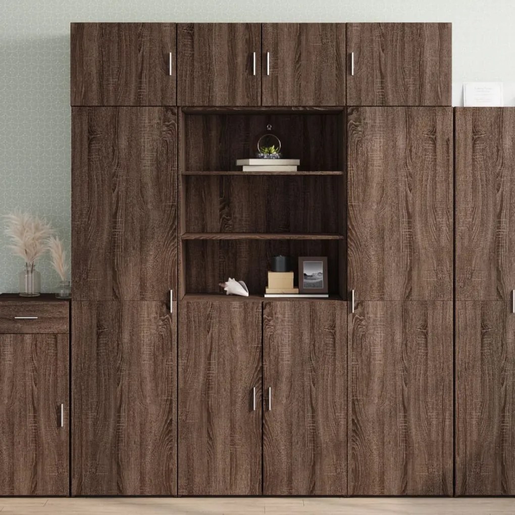 Credenza Rovere Marrone 80x42,5x185 Cm İn Legno Multistrato /