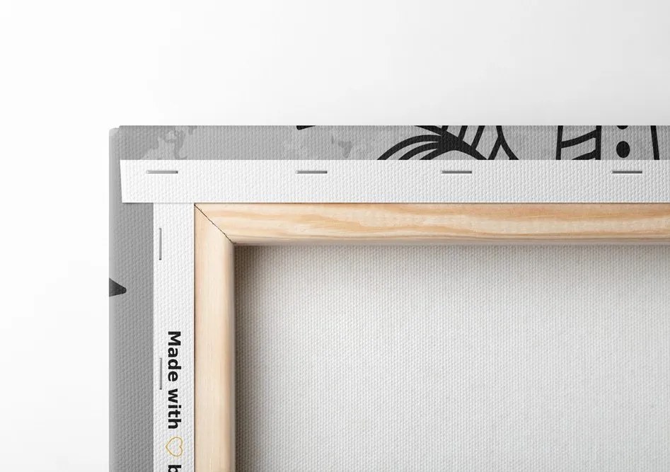 Stampa su tela – Mandala con tocco antico in bianco e nero