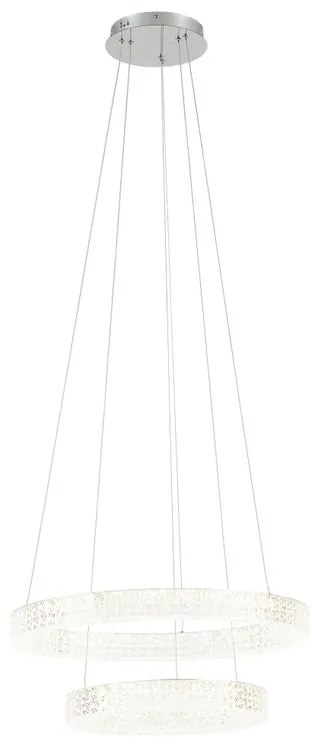 Lampadario LED neoclassico Soledad trasparente Ø60cm, luce naturale 5120 lumen, NOVECENTO