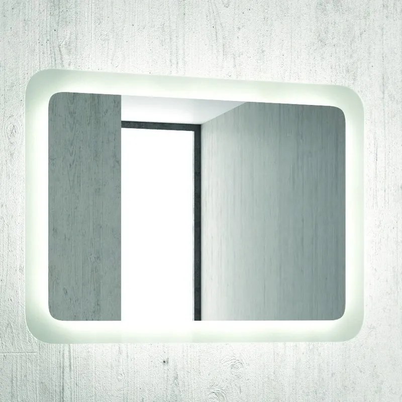 Composizione mobili bagno sospesi 60 cm con lavabo, colonna e specchio led SP-60B - KAMALU