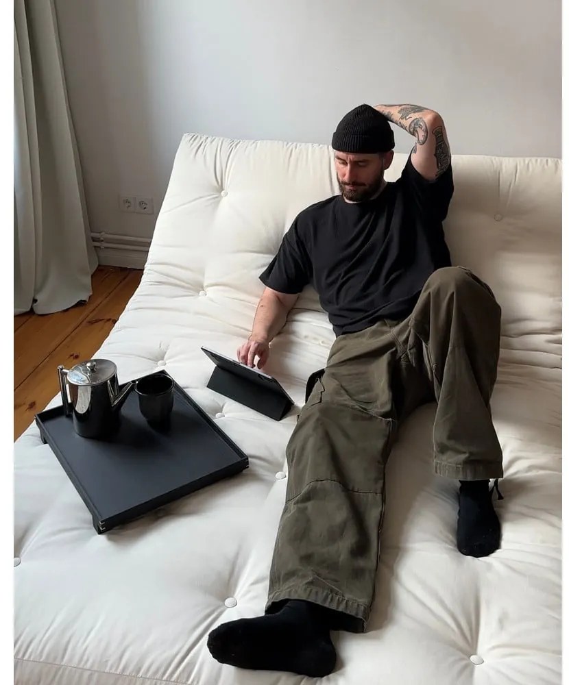 Divano letto marrone 140 cm Roots Black Night - Karup Design