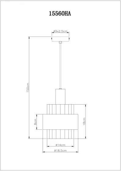 Globo 15560HA - Lampada a sospensione con cavo MILLEY 1xE27/60W/230V