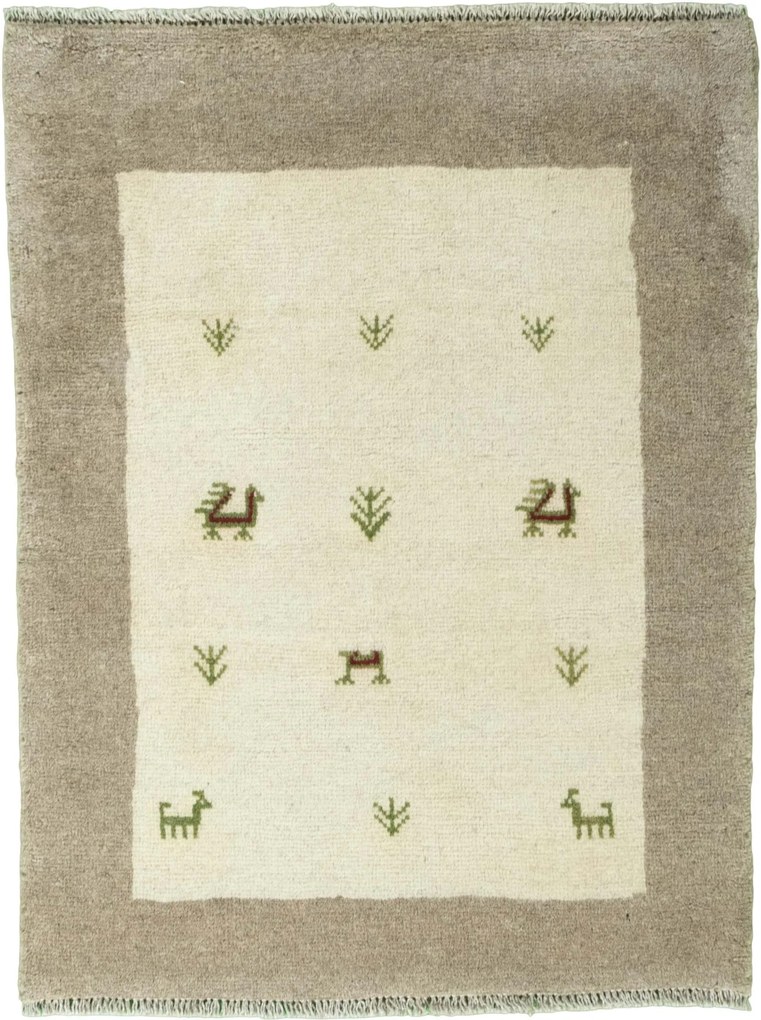 Gabbeh Tappeto 70x90 Beige (Iran) Annodato A Mano