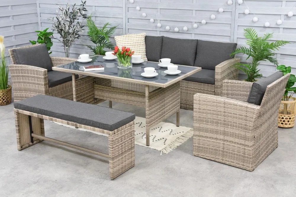 Mobili da giardino in rattan Marsylia Garden Point grigio