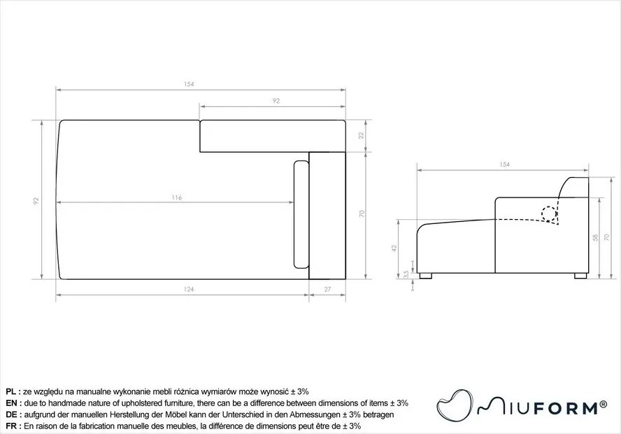 Divano componibile in grigio chiaro (con penisola a sinistra) Flex Felix – Miuform