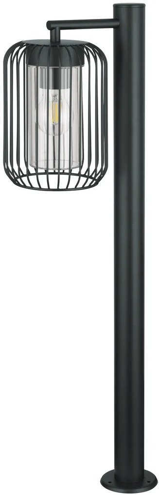 Paletto da Giardino Nero a Lanterna 80cm Base E27 IP54 - Serie NEXUS Colore Nero