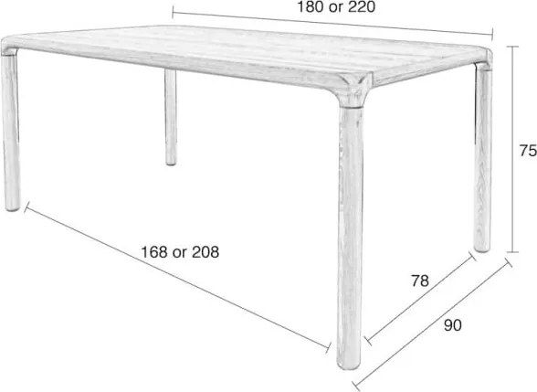 Tavolo da pranzo 90x180 cm Storm – Zuiver