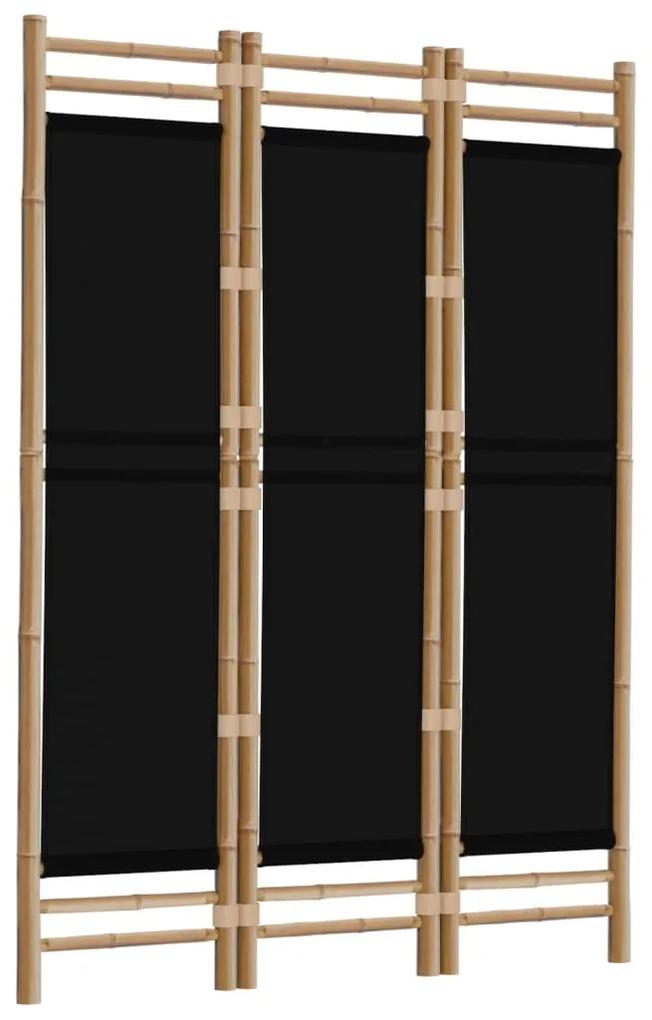 Divisorio ambienti 3 pannelli pieghevole 120 cm bambù e tela
