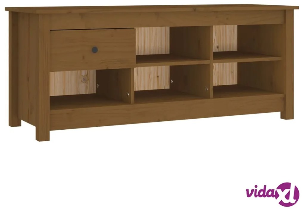 vidaXL Scarpiera Miele 110x38x45,5 cm in Legno Massello di Pino