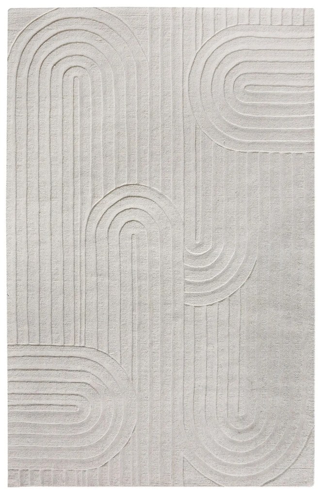 VALLEY - tappeto in lana avorio con decoro