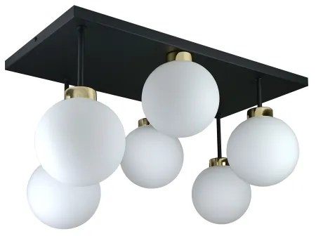 Lampadario a plafone DEA 6xE14/60W/230V nero/oro/bianco