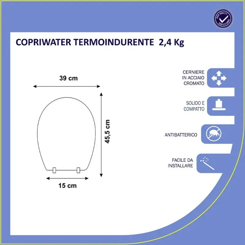 Copriwater G.S.I. bianco in termoindurente compatibile SERIE CLIZIA