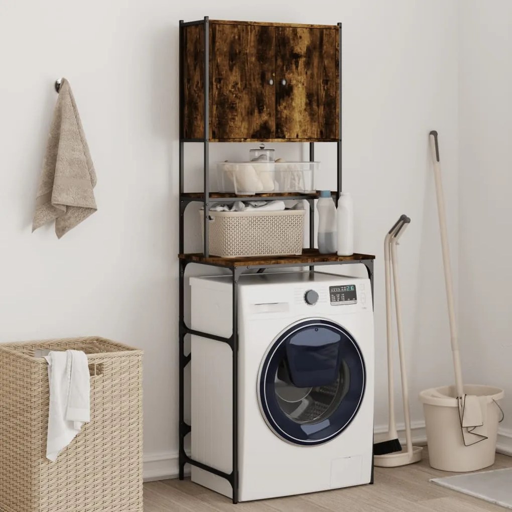 Mobile Per Lavatrice Rovere Fumo 68x48,5x194 Cm /