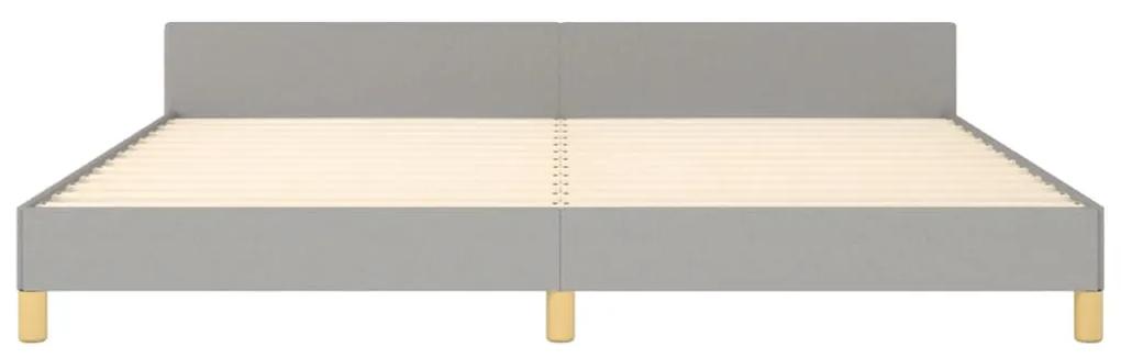 Giroletto con testiera grigio chiaro 200x200 cm in tessuto