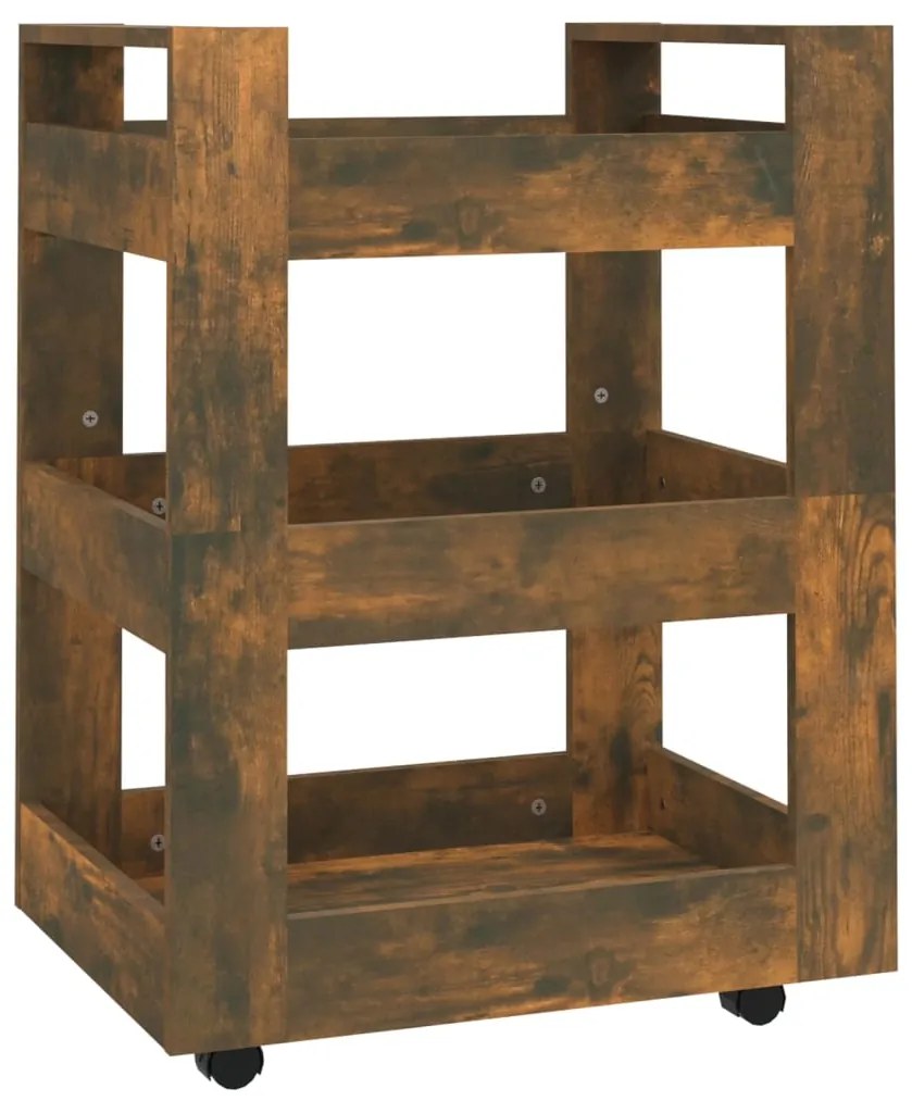 Carrello da cucina rovere fumo 60x45x80 cm legno multistrato