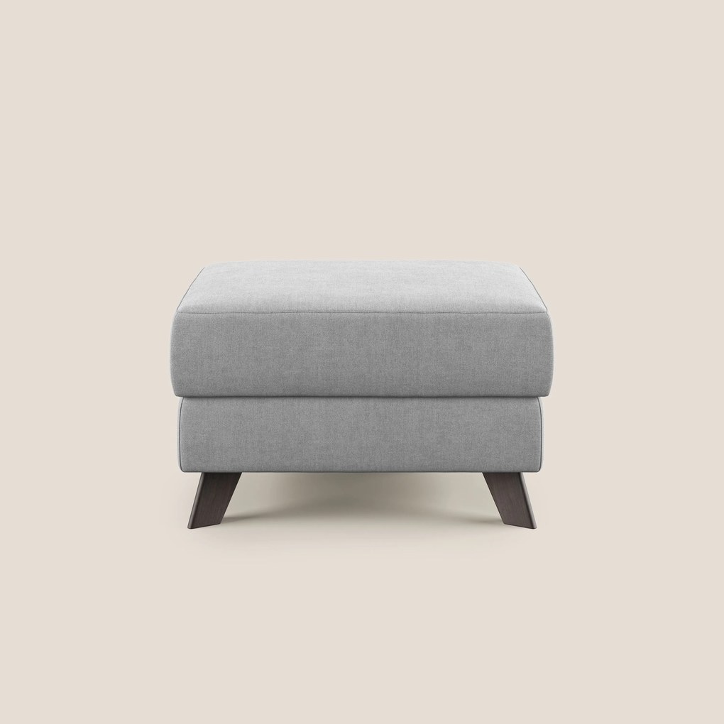 Moon Pouf contenitore e piedini alti in tessuto morbido impermeabile T02 grigio chiaro