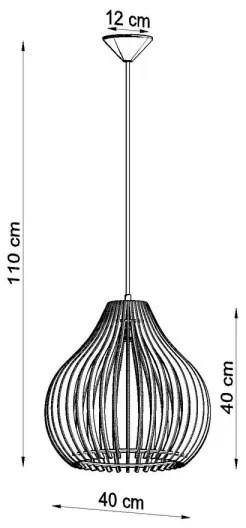 Lampadario su filo APRILLA 1xE27/60W/230V