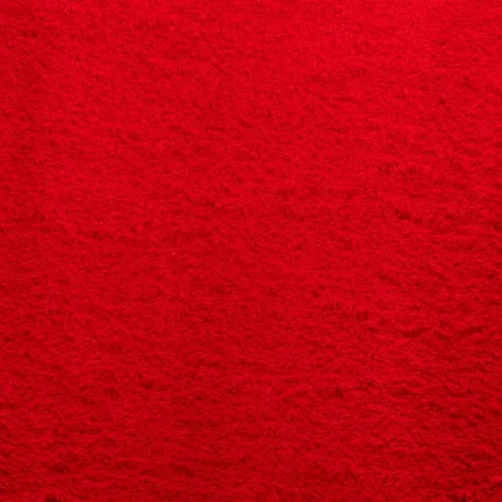 Tappeto a Pelo Corto HUARTE Morbido e Lavabile Rosso 240x340cm