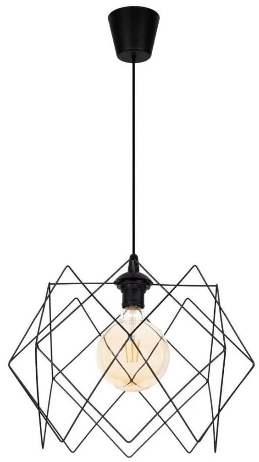 Lampadario a sospensione con filo GALL 1xE27/60W/230V nero