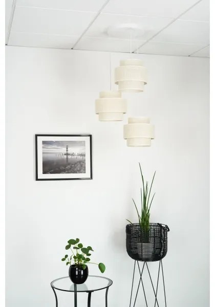 Brilagi - Lampadario a sospensione SPACE YUTE 3xE27/15W/230V crema/bianco