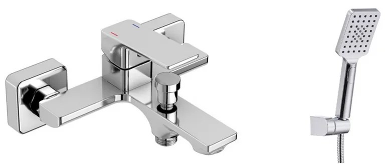Kamalu - Miscelatore vasca in ottone con doccetta e flessibile PVC | KAM-DIANA