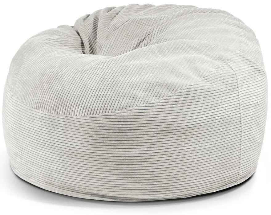 Puof a sacco color crema con rivestimento in velluto a coste Om 110 – SLOWDOWN