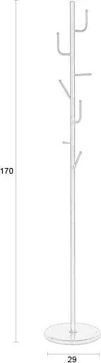 Appendiabiti nero in metallo ø 29x170 cm Twiggy – White Label