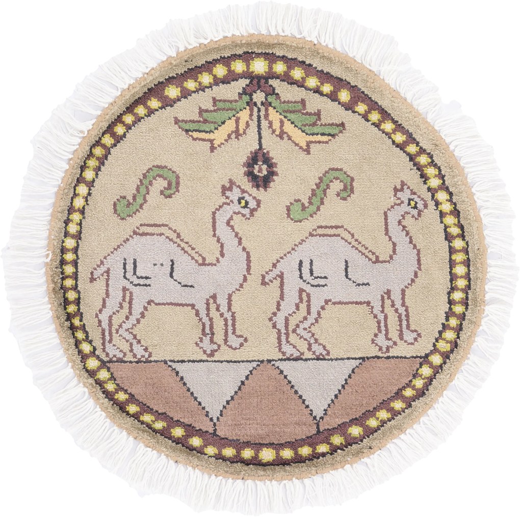 Agra Tappeto 50 x 50 (Indian) Annodato A Mano