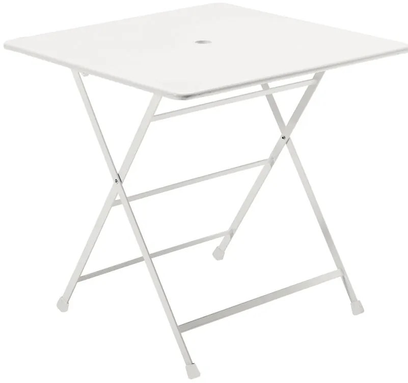 Tavolo da pranzo per giardino pieghevole Cassis OASI BY EMU struttura e superficie in acciaio bianco per 4 persone 76x76cm