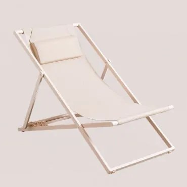 Amaca Pieghevole Jensy Con Cuscino In Acciaio Beige Lino - Sklum