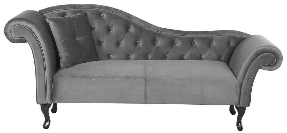 Chaise longue per lato sinistro in velluto grigio LATTES Beliani