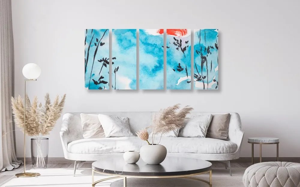 Quadri 5 pezzi – Pittura del cielo giapponese