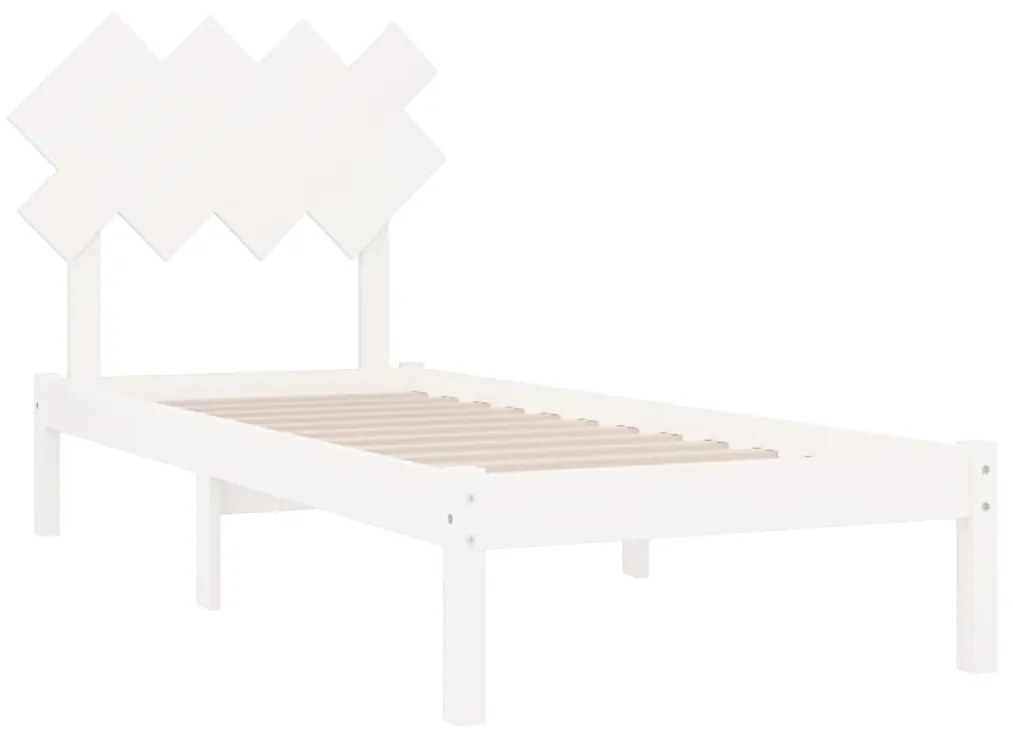 Giroletto bianco 90x190 cm single in legno massello