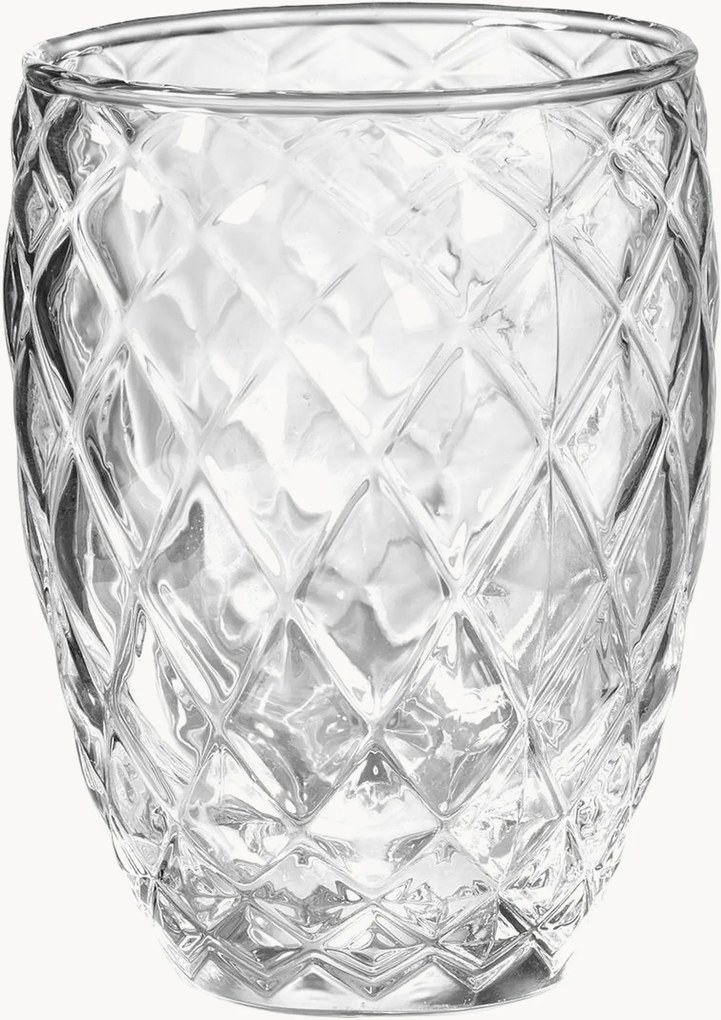 Set di 6 bicchieri in vetro soffiato artigianali Diamond