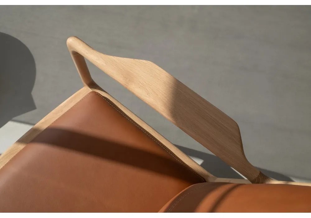 Poltrona in pelle di colore nero-naturale Dedo - Gazzda