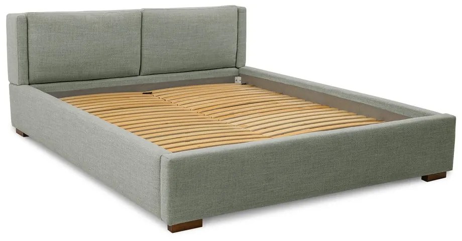 Letto matrimoniale grigio imbottito con rete inclusa 180x200 cm Dreamer – Scandic