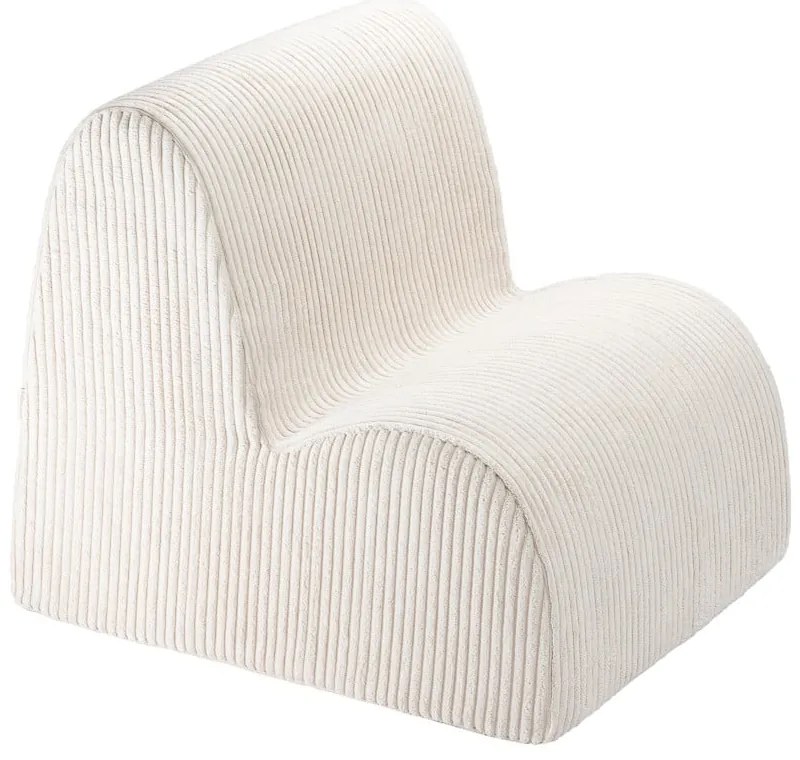 Poltrona per bambini color crema con rivestimento in velluto a coste Cloud – Wigiwama
