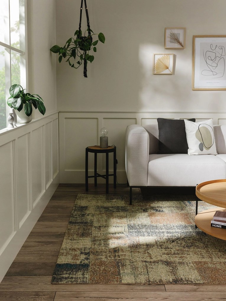 benuta Nest Tappeto a tessitura piatta Frencie Beige/Blu 120x180 cm - Tappeto design moderno soggiorno