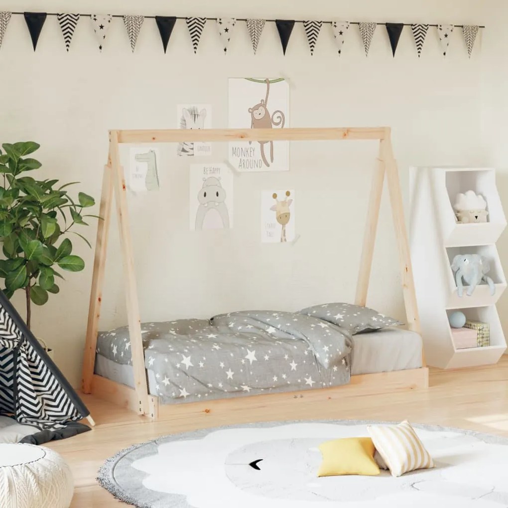 Giroletto Per Bambini 70x140 Cm İn Legno Massello Di Pino /