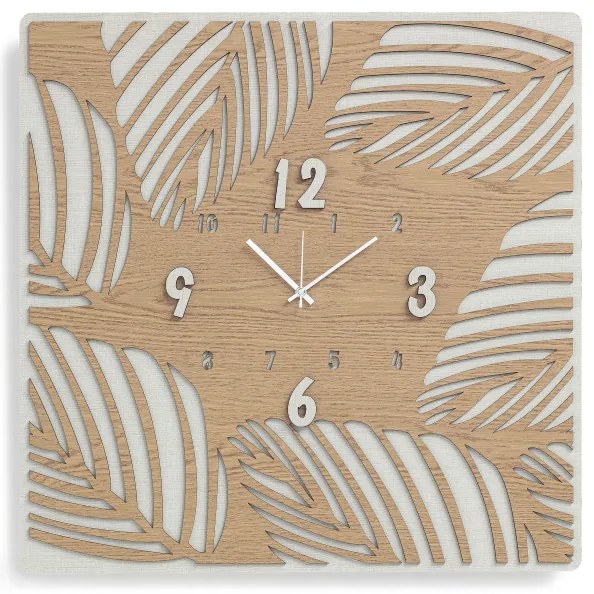 Orologio quadrato 30X30 cm da parete TROPICAL legno laminato TTE