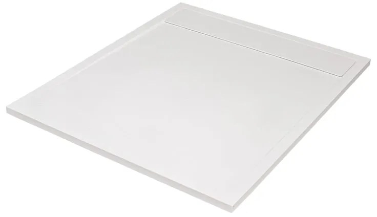 Piatto doccia SENSEA in resina Neo bianco L 90 x L 90 x H 3 cm opaco effetto pietra