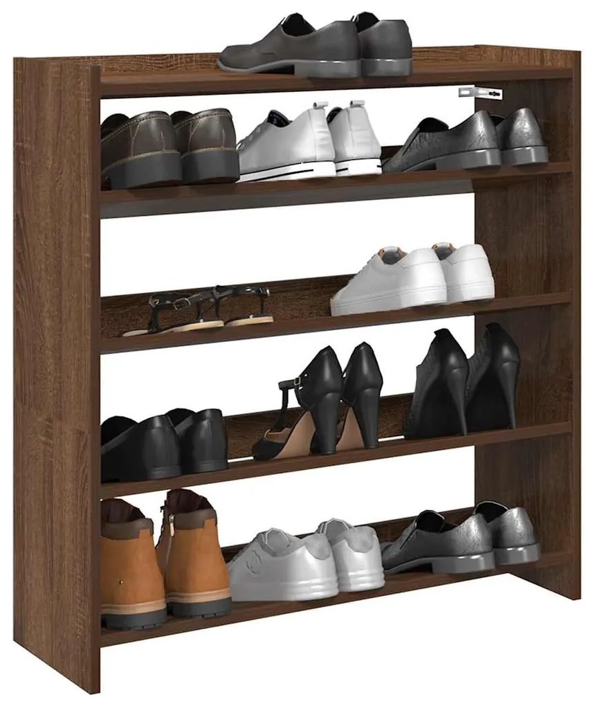 Scarpiera Rovere Marrone 80x25x81 Cm İn Legno Multistrato /