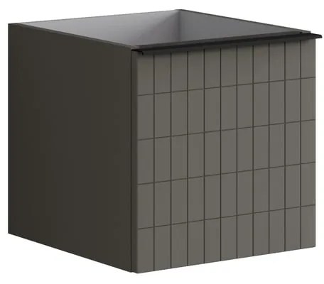 Struttura semi colonna da bagno Pixel 1 cassetto laccato opaco grigio carbone L 40 x H 40 x P 45.5 cm