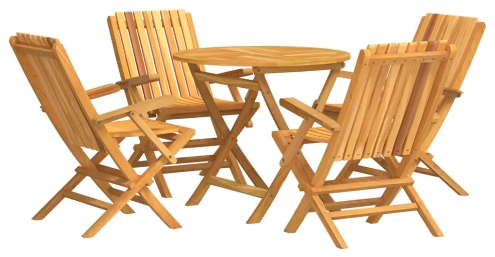 Set da pranzo per giardino 5 pz in legno massello di teak