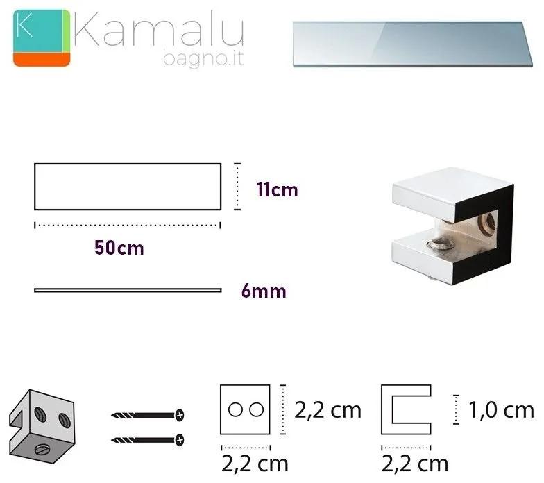 Kamalu - pensile bagno 50cm in vetro vitro-130