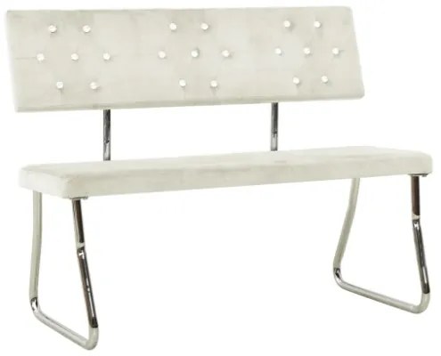 Panca 110 cm in Velluto Bianco Crema