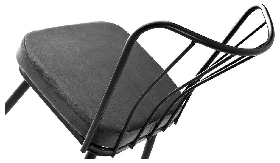 Set di 2 sedie da pranzo in metallo antracite Yildiz - Kalune Design