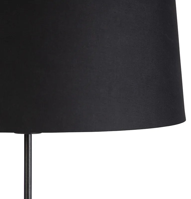 Lampada da terra nera con paralume nero 45 cm regolabile - Parte