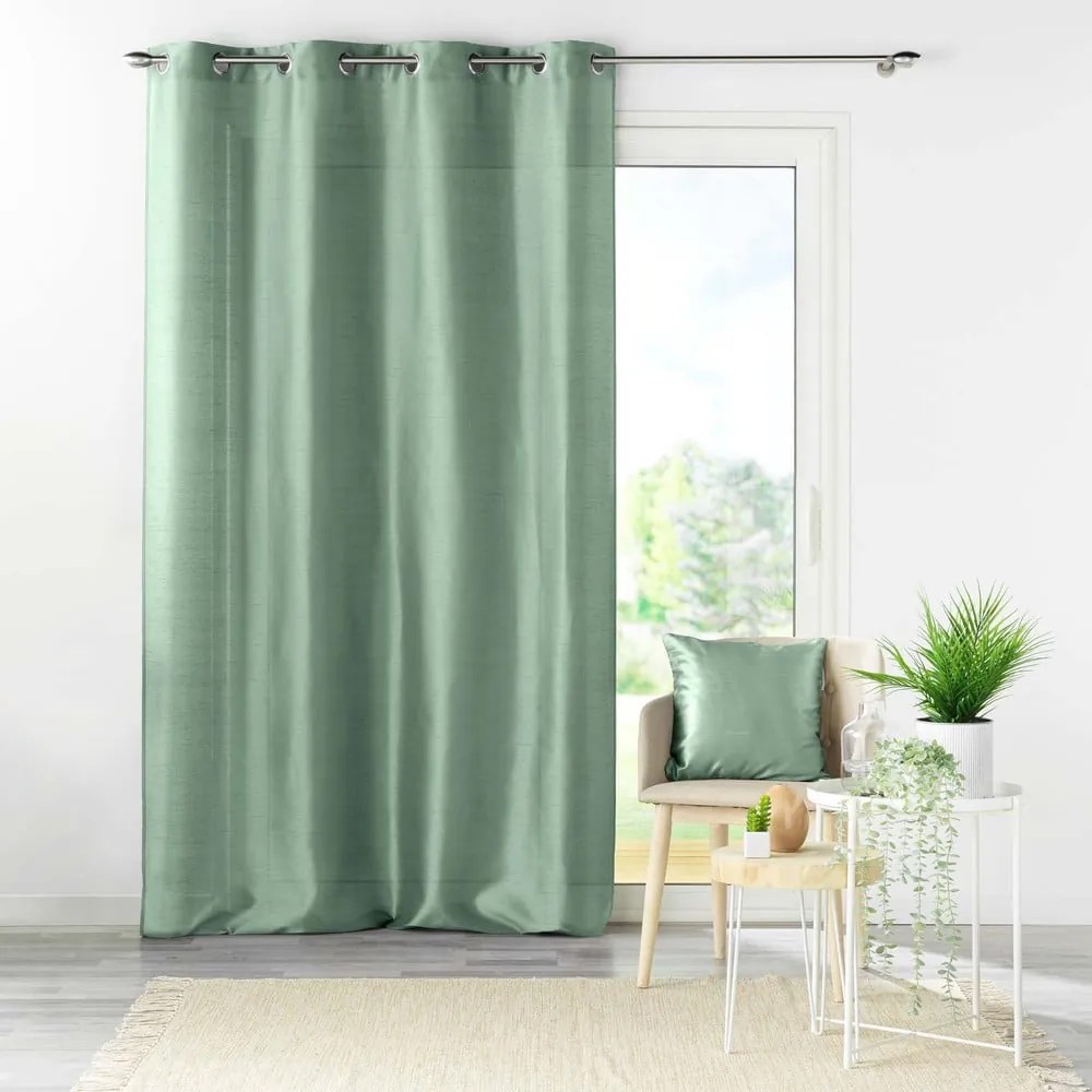 Tenda di raso verde 140x240 cm Shana - douceur d'intérieur
